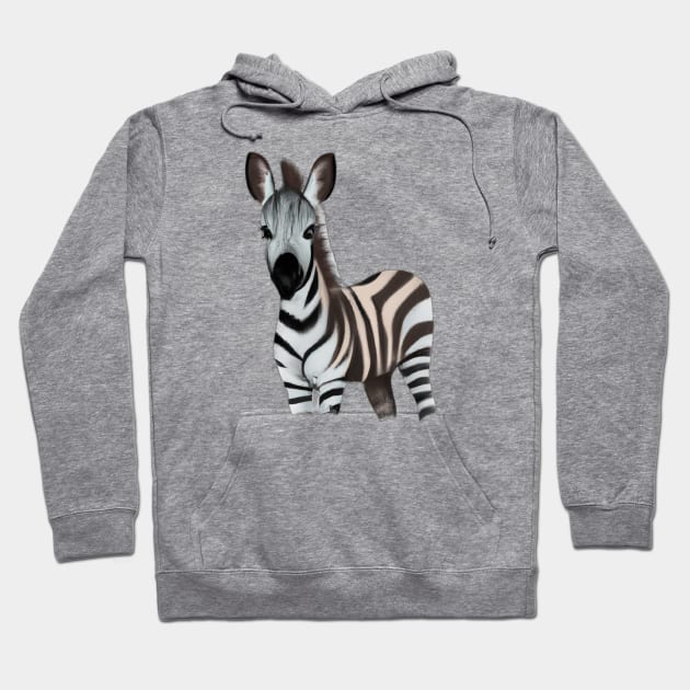 Cute Quagga Drawing Hoodie by Play Zoo